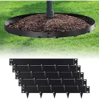 Jayseuw Bordure de pelouse avec pointes Métal 100 x 15 cm 45m Bordure de plate-bande Bordure de tonte Galvanisé Limitation de chemin Bordure de plate-bande Palisade Noir