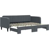 vidaXL Lit de jour extensible gris foncé 90x200 cm velours