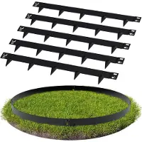 Jayseuw Bordure de pelouse Défense contre les limaces Galvanisé Clôture à fleurs Bordure de séparation Bordure de jardin Acier 100x18cm 10m Noir