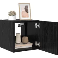 Syfax Meuble TV mural Chêne noir 30,5 x 35 x 30 cm Bois d'ingénierie
