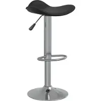 Syfax Tabouret de bar Noir Acier chromé et cuir artificiel
