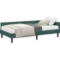 vidaXL Cadre de lit d'angle avec matelas Autres 2 pcs vert velours