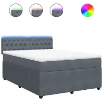 Syfax Sommier à lattes de lit et matelas Gris foncé 160x200cm Velours