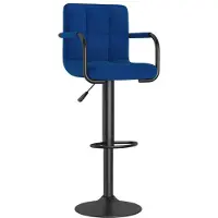Syfax Tabouret de bar Bleu Tissu