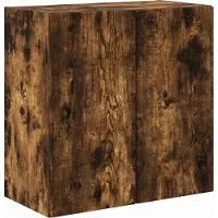Syfax Meuble TV mural Chêne fumé 59,5 x 31 x 60 cm Bois d'ingénierie