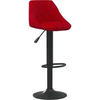 Syfax Tabouret de bar Rouge bordeaux Velours