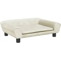 Syfax Lit pour chien crème 70x48x22 cm velours