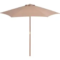 Prolenta Maison Exclusive - Parasol avec mât en bois 270 cm Taupe