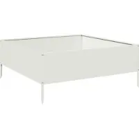 Syfax Lit surélevé de jardin blanc 100x100x41 cm acier