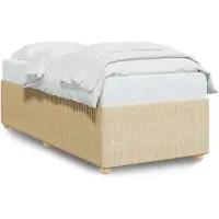 Syfax Cadre de lit sans matelas crème 90x200 cm tissu