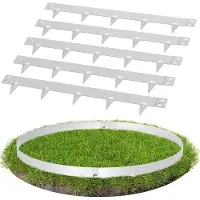 Jayseuw Bordure de pelouse Défense contre les limaces Galvanisé Clôture à fleurs Bordure de séparation Bordure de jardin Acier 100x18cm 10m Argent