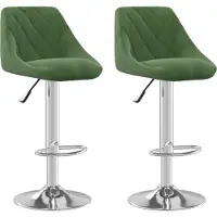 Syfax Tabourets de bar lot de 2 vert foncé velours