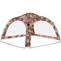 Syfax Tente de réception avec LED et 4 parois 3,6x3,6x2,3m Camouflage