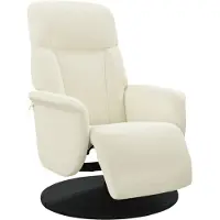 Syfax Fauteuil inclinable avec repose-pied crème velours