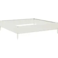 Syfax Lit surélevé de jardin blanc 100x100x26 cm acier