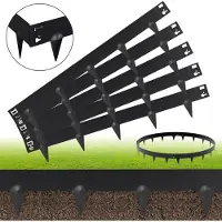 HENGDA Bordure de pelouse Défense contre les limaces Galvanisé Clôture à fleurs Bordure de séparation Bordure de jardin Acier 100x15cm 30m Noir