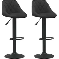 Syfax Tabourets de bar lot de 2 noir velours