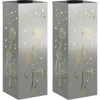 Syfax Lumière de chemin LED solaire 2 pcs Argenté Acier Galvanisé
