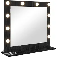 vidaXL Miroir de lavabo noir imitation chêne 60 x 55 x 18 cm