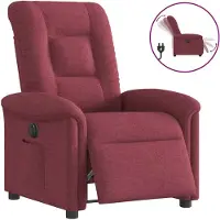 Syfax Fauteuil inclinable électrique Rouge bordeaux Tissu