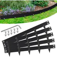 HENGDA Bordure de pelouse Défense contre les limaces Galvanisé Clôture à fleurs Bordure de séparation Bordure de jardin Acier 100x15cm 40m Noir
