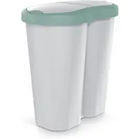 Prosperplast Corbeille à déchets Compacta R Duo vert/aschmir capacité 40L un compartiment deux couvercles NDRF40-5575C_427C