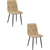 Leobert Chaise LIBRA - tissu marron / pieds noirs x 2