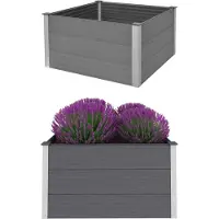 Syfax Lit surélevé de jardin WPC 100x100x54 cm Gris