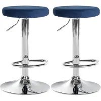 CLP 2x Chaise de bar Ponte - velours, structure chromée - Noir