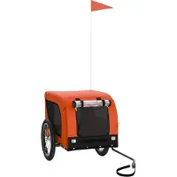 Syfax Remorque de vélo pour animaux de compagnie orange et noir