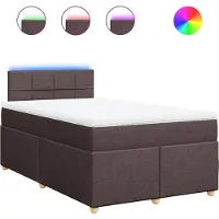 Syfax Sommier à lattes de lit et matelas marron foncé 120x190cm tissu