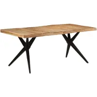 Syfax Table à dîner noir 180x90x77 cm bois d'acacia solide