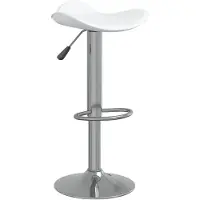 Syfax Tabouret de bar Blanc Acier chromé et cuir artificiel