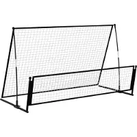 vidaXL Rebounder et but de football 2 en 1 202x104x120 cm acier
