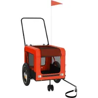 Syfax Remorque de vélo pour animaux de compagnie orange et noir