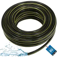 KOTARBAU Tuyau Arrosage PVC 30 m Noir Jaune Tuyau D'Arrosage Renforcé 1 Pouce 4 Couches Flexible Durable pour Jardin