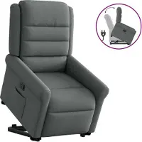 Syfax Fauteuil inclinable Gris foncé Tissu