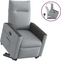 Syfax Fauteuil inclinable Gris clair Tissu