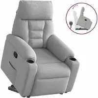 Syfax Fauteuil inclinable gris nuage tissu