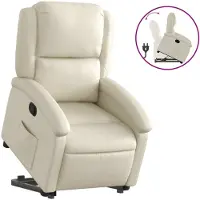 Syfax Fauteuil inclinable Crème Similicuir