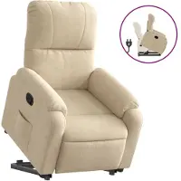 Syfax Fauteuil inclinable crème tissu microfibre