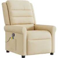 Syfax Fauteuil de massage inclinable Crème Tissu