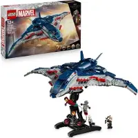 LEGO Marvel Avengers Le Quinjet de l'ère d'Ultron, Jeu de Construction, 76325, 5 Minifigurines, Support d'Exposition 360°