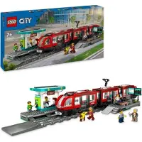 LEGO Tramway City 60423, Station Centre-Ville, Véhicule Enfant 7+ Ans, 6 Minifigurines, Chien-Guide