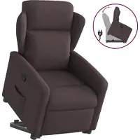 Syfax Fauteuil relax avec releveur Tissu marron foncé
