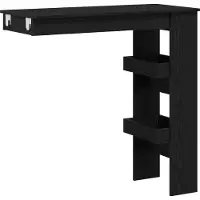 Syfax Table de Bar Murale avec étagère Chêne noir 102 x 45 x 103,5 cm