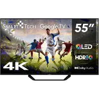 Smart Tech 55QG06K2, 55 pouces (139 cm), 4K UHD QLED, Google Television, Netflix, YouTube, Amazon Prime Video, Disney+