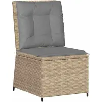 Syfax Canapé de jardin avec coussin Beige et gris polyrotin