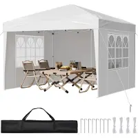 StarTech.com Pavillon pliable 2,95x2,95x2,63m - Tente de réception blanche - Tente de jardin - Tente de fête - Pavillon polyvalent pour les manifestations et les fêtes