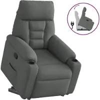 Syfax Fauteuil inclinable Gris foncé Tissu